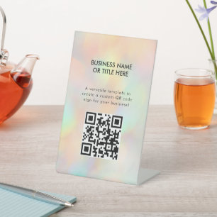 Modern Stylish Holographic Beauty Salon Pedestal Sign