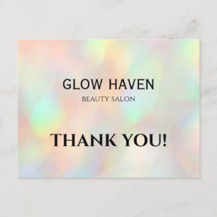 Modern Stylish Holographic Beauty Salon Postcard