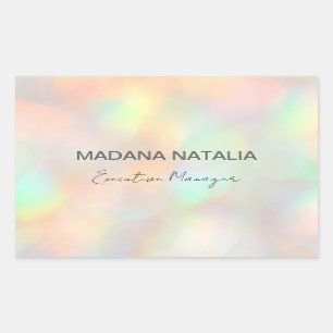 Modern Stylish Holographic Beauty Salon Sticker