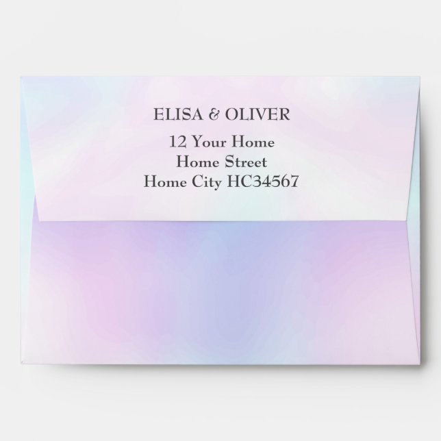 Modern Stylish Holographic Return Address Envelope (Back (Top Flap))