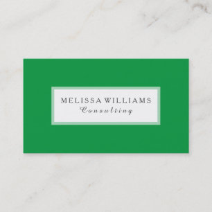 Modern Stylish Kelly Green & White Consulting Business Card
