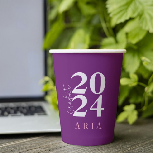 Modern Stylish Lavender Purple Graduation Party Paper Cups (Creator Uploaded)