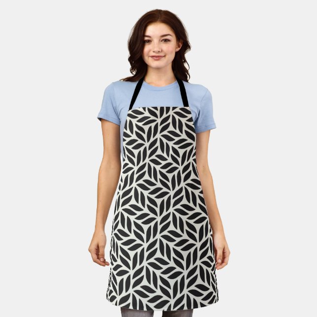 Modern Stylish Leaf Pattern Apron (Worn)