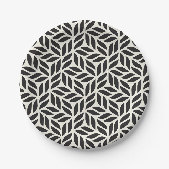 Modern Stylish Leaf Pattern Paper Plate (Front)