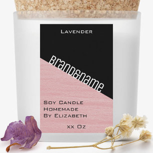 Modern Stylish Lilac Black Two Colours Candles & Food Label