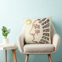 Modern Stylish Machu Picchu Drawing on Light Beige