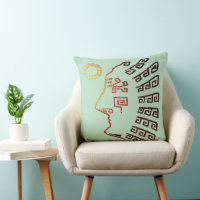 Modern Stylish Machu Picchu Drawing on Lime Green
