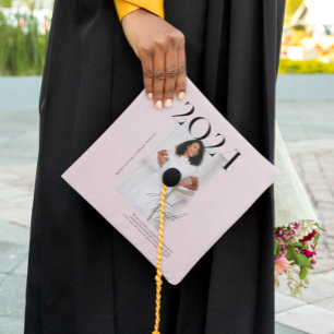 Modern Stylish Magazine Graduation Photo Cap Topper