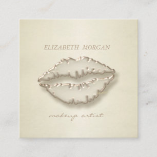 Modern Stylish,Makeup Artist,Lips Square Business Card