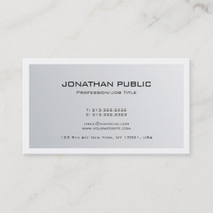 Modern Stylish Minimal Design Trendy Silver Look Business Card