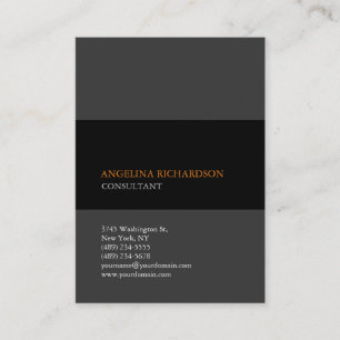 Modern Stylish Minimalist Elegant Plain Grey Black Business Card