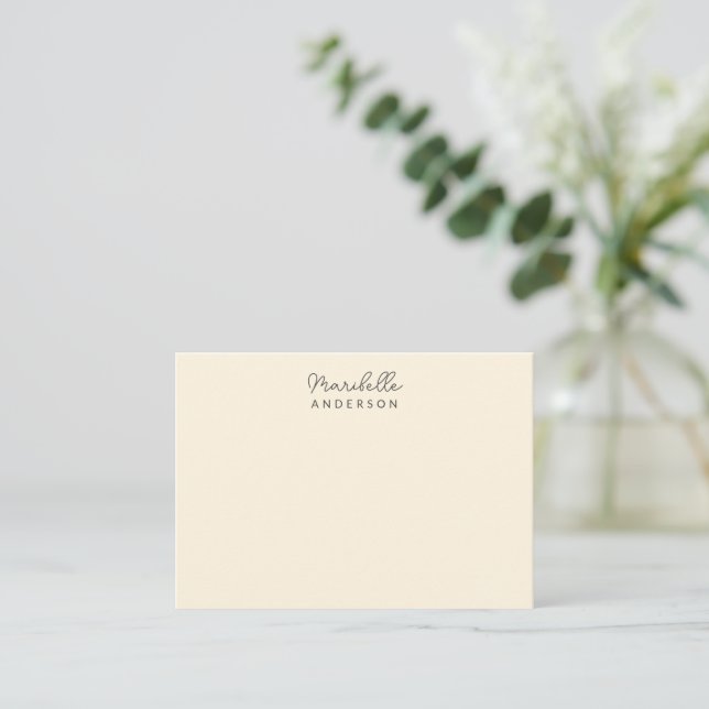 Modern Stylish Minimalist Monogram Name  Card (Standing Front)