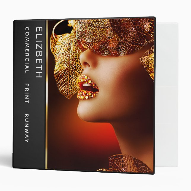 Modern Stylish Model Actor Name Photo Portfolio  Binder (Front/Inside)