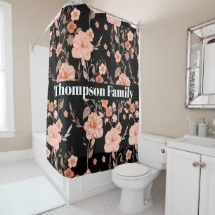 Modern stylish monogram l Floral pattern l Black