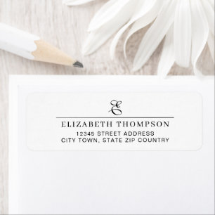 Modern Stylish Monogram Name Address