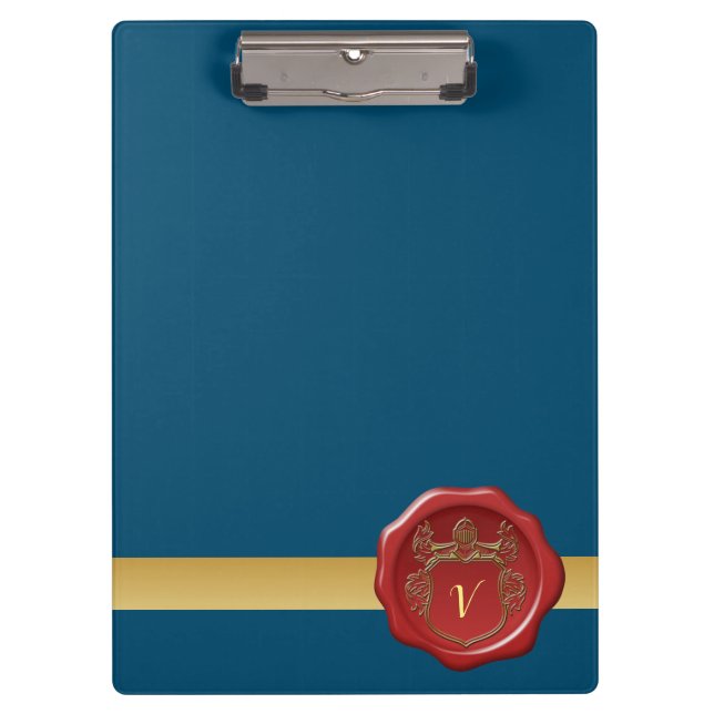 Modern Stylish Monogram Patterns Stamp #2 Clipboard (Front)