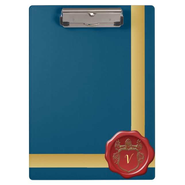 Modern Stylish Monogram Patterns Stamp #3 Clipboard (Front)