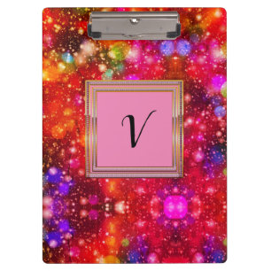 Modern Stylish Monogram Patterns Winter Party Clipboard