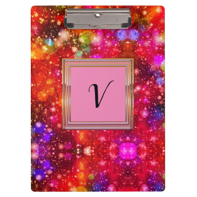 Modern Stylish Monogram Patterns Winter Party Clipboard (Front)