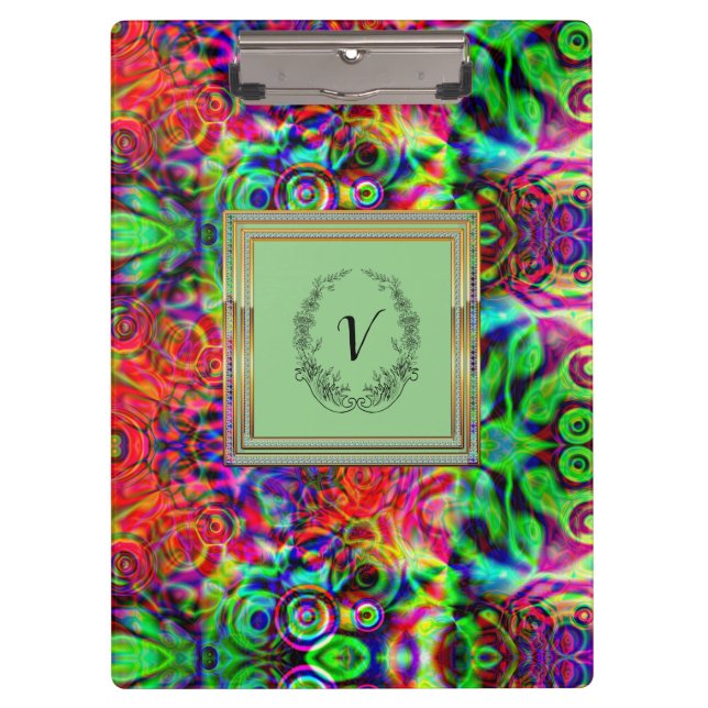 Modern Stylish Monogram Patterns Winter Party Clipboard (Front)