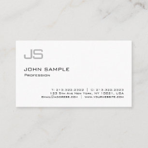 Modern Stylish Monogram Professional Sleek Plain Business Card