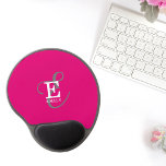 Modern Stylish Monogram Typography Hot Pink Gel Mouse Pad<br><div class="desc">With a bright bold appeal, this modern mouse pad has a beautiful representation of your name and monogram with classic serifs and a more ornate script typography in a balanced symmetrical layout. The three elements blend together with a beautiful harmony and create your own personal branding logo. Shown here with...</div>