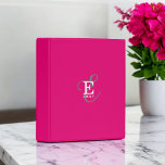 Modern Stylish Monogram Typography Hot Pink Mini Binder<br><div class="desc">A beautiful mini 3-Ring binder design with an elegant stylish representation of your name and monogram with classic serifs and a more ornate script typography in a balanced arrangement of the lettering. The three elements blend together with a sophisticated harmony and create your own personal branding logo. Shown here with...</div>