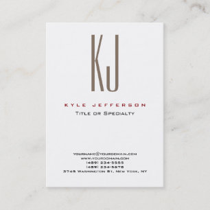 Modern Stylish Monogram White Clean Trendy Business Card
