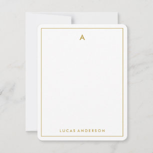 Modern Stylish Monogrammed Stationery Note Card