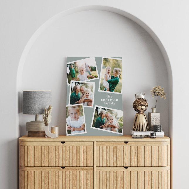 Modern stylish multi photo family blue home decor (Creator Uploaded)
