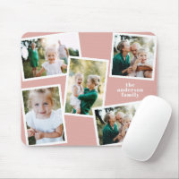 Modern stylish multi photo family home decor pink