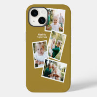 Modern stylish multi photo family mustard elegant