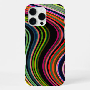 Modern Stylish Multicolor Curvy Neon Lines iPhone 16 Pro Max Case