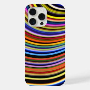 Modern Stylish Multicolor Curvy Neon Lines iPhone 15 Pro Max Case
