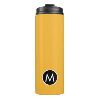Modern Stylish Mustard Yellow Monogram Travel Mug