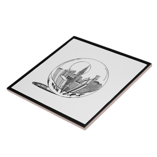 Modern Stylish New York Sity in Ball Black White Tile (Side)