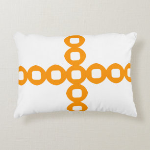 Modern Stylish Orange Unique Design Accent Pillow