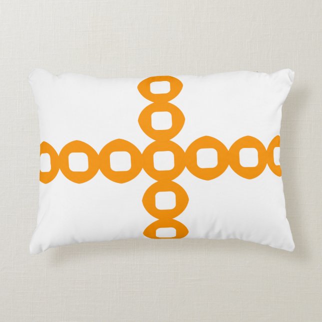 Modern Stylish Orange Unique Design Accent Pillow (Front)