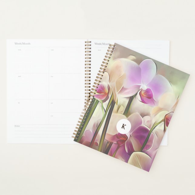 Modern Stylish Orchids | Add Your Initial Planner (Display)