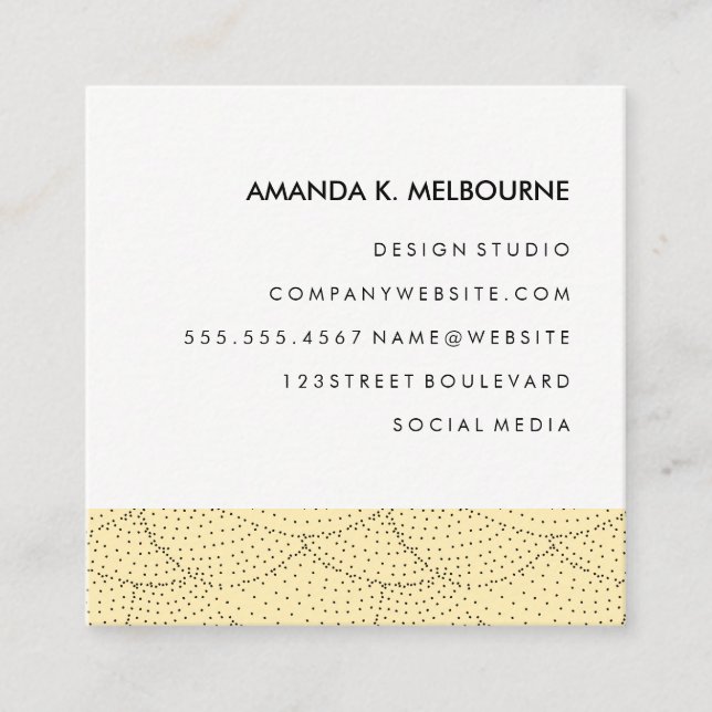 Modern Stylish Pattern Square Business Card (Front)