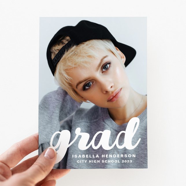 Modern Stylish Photo Graduation  Announcement (Modern Stylish Photo Graduation Announcement)
