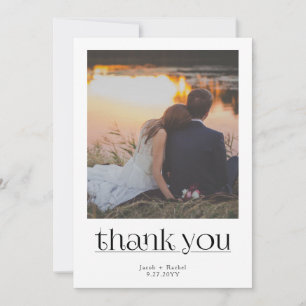 Modern Stylish Photo Wedding Thank You Announcement