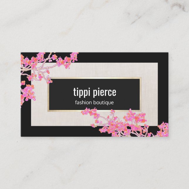 Modern Stylish Pink Floral Designer Business Card (Front)