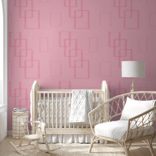modern stylish Pink Geometric Square Speckled Wallpaper