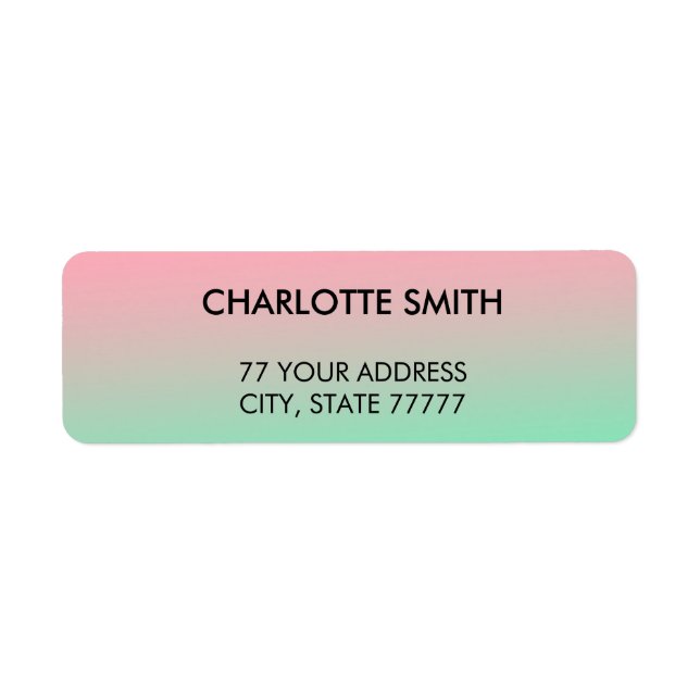 Modern Stylish Pink & Green Gradient Customizable  (Front)