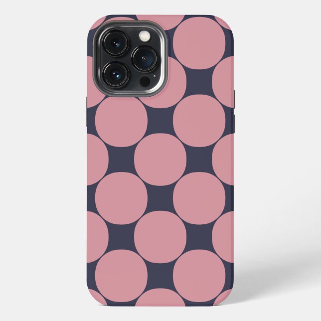 Modern Stylish Pink Polka Dot  iPhone Case (Back)