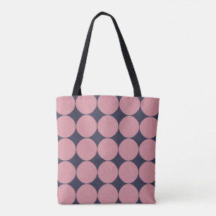 Modern Stylish Pink Polka Dot Tote Bag