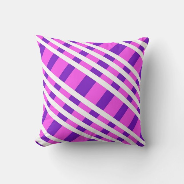 Modern Stylish Plaid Pattern Throw Pillow (Front)