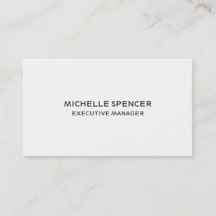 Modern Stylish Plain Simple Black White Business Card