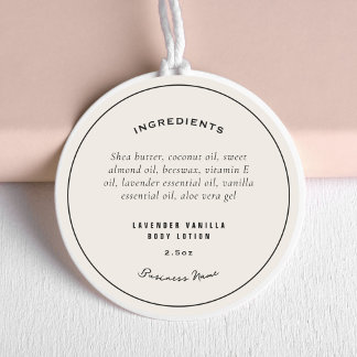 Modern Stylish Product Ingredients List Classic Round Sticker